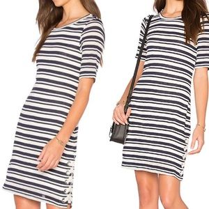 Splendid navy blue & white Topsail striped dress size Medium